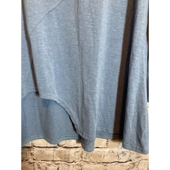 Strazzi Tunic Top Womens Large Slate Blue Asymmetric Hem Artsy Lagenlook Stretch - Picture 3 of 13